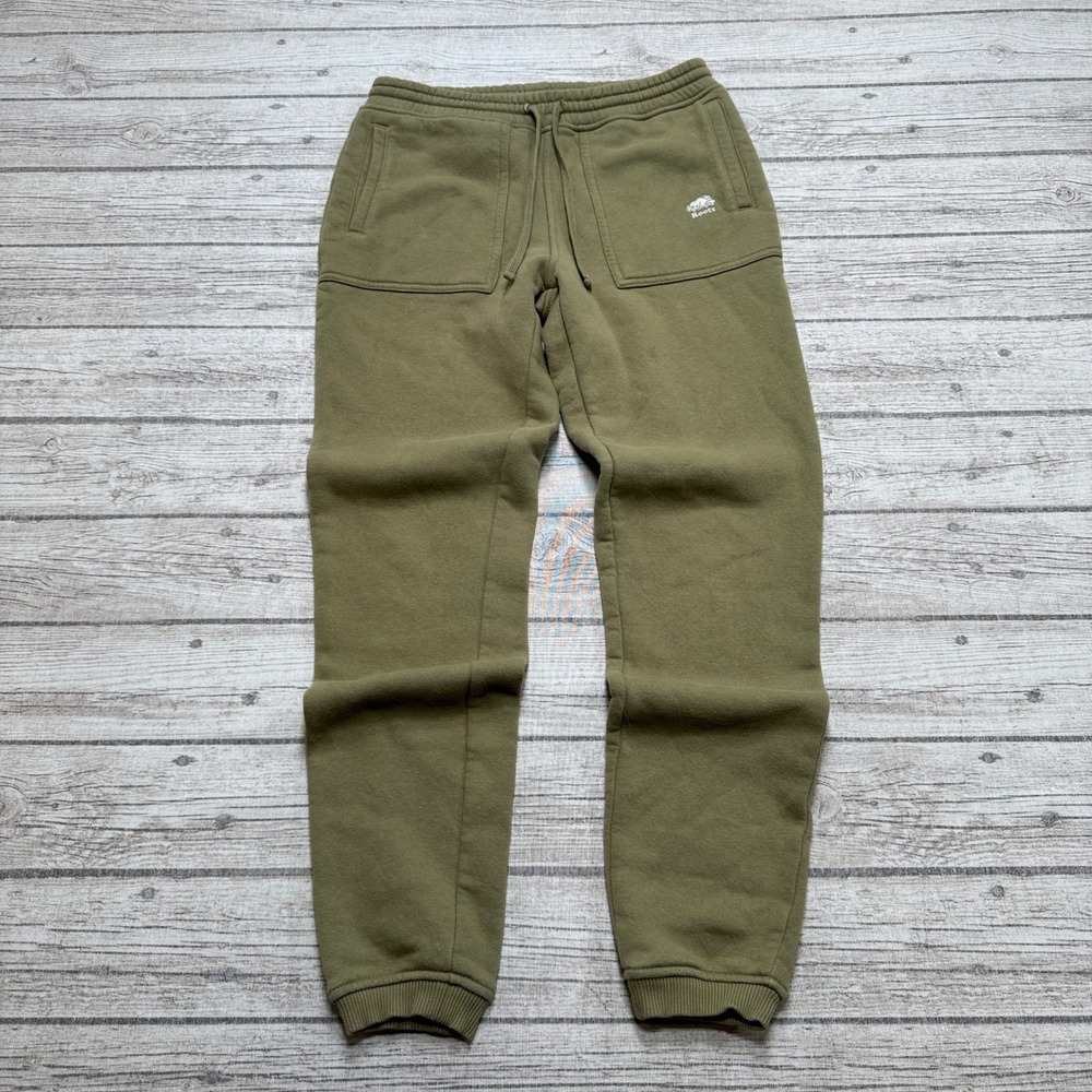 Roots Sweatpants Women's XS Olive Green Tapered Fleece Lined Athletic Joggers